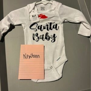 Gerber White Santa Baby Bodysuit